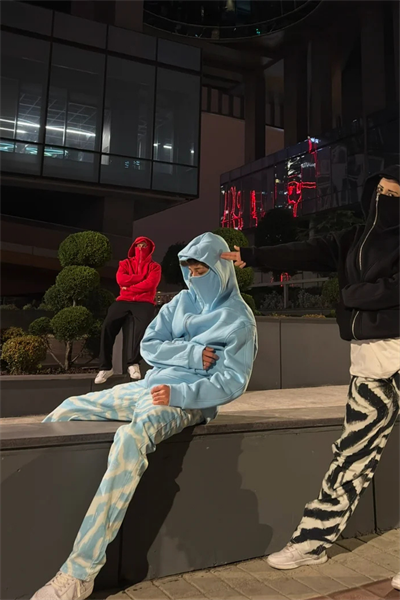 Mavi Kar Maskeli Unisex Ninja Ceket