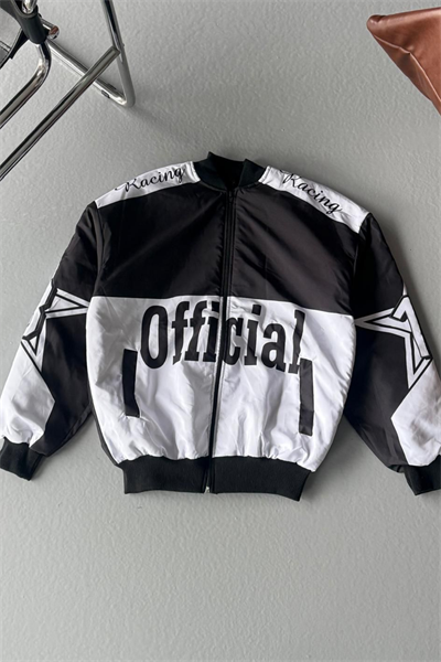 Official Baskılı Fermuarlı Paraşüt Ceket