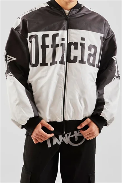 Official Baskılı Fermuarlı Paraşüt Ceket