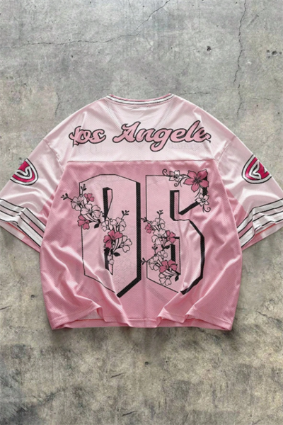 Pembe Sakura x Los Angeles 05 V Yaka Unisex Forma