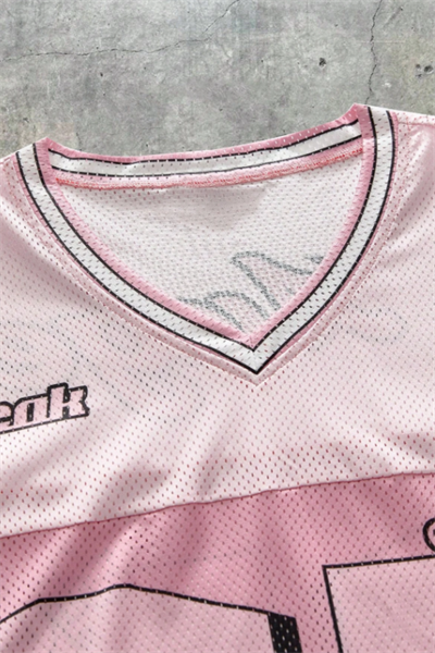 Pembe Sakura x Los Angeles 05 V Yaka Unisex Forma