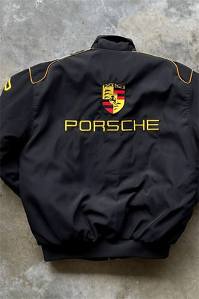PORSCHE Baskılı Fermuarlı Paraşüt Ceket