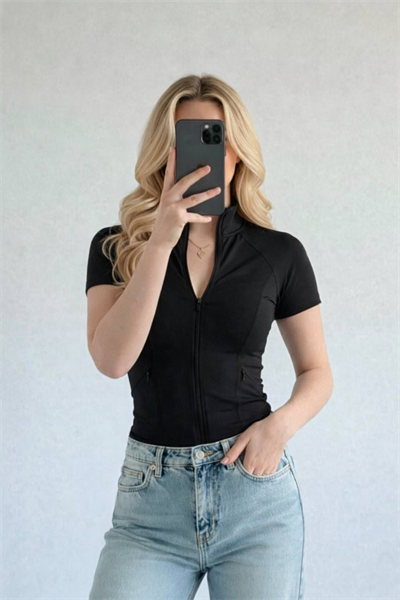 Range Fermuarlı Y2K Sports Blouse