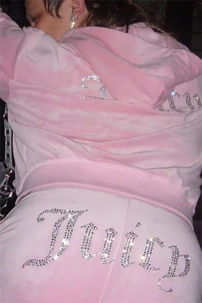 Pink Juicy Kadife Y2K Tracksuit