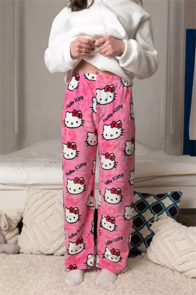 Restock Pembe Hello Kitty Collage Halloween Peluş Eşofman