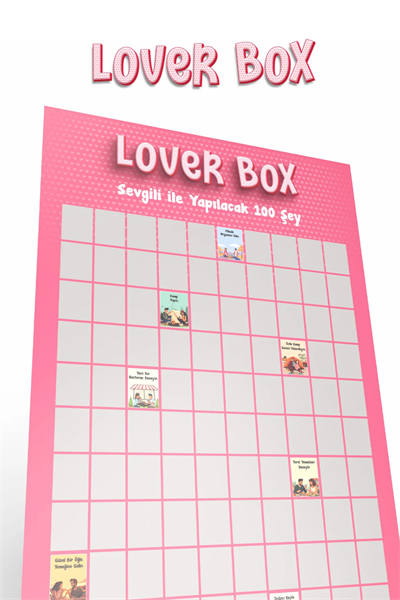 Sevgiliyle Yapılacak 100 Şey | Kazı Kazan Poster | Lover Box