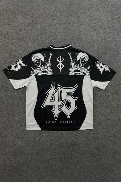 Siyah Anime Berserk Guts 45 Number V Yaka Unisex Forma