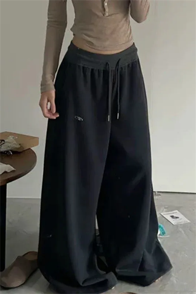 Siyah Antrasit Beli Lastikli Y2K Unisex Eşofman