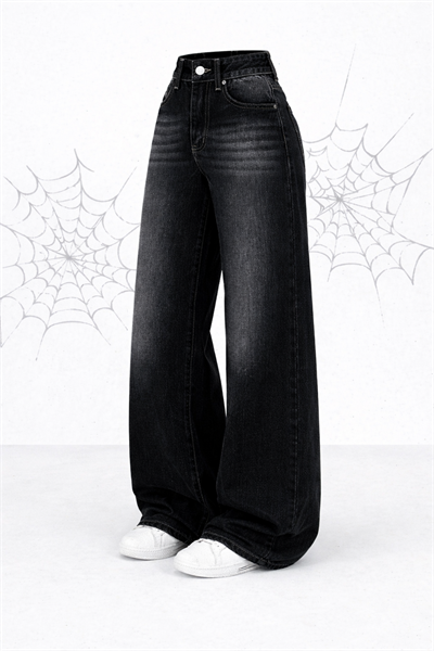 Siyah Extra Salaş Tint Yıkamalı Siyah Jean
