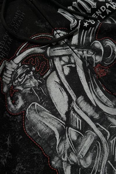 Siyah Gothic Legendary Outlaws Cyber Grunge Kapüşonlu Hırka