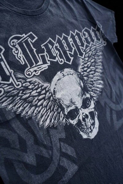 Siyah Gotik Def Leppard Skull Y2K Unisex T-Shirt