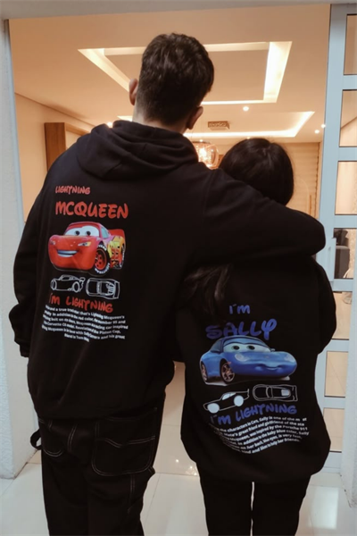 Siyah Mcqueen ve Im Sally Copule Kapüşonlu Sweatshirt