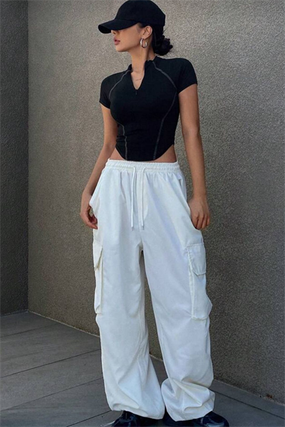 Siyah Spark Zipper Sports Blouse