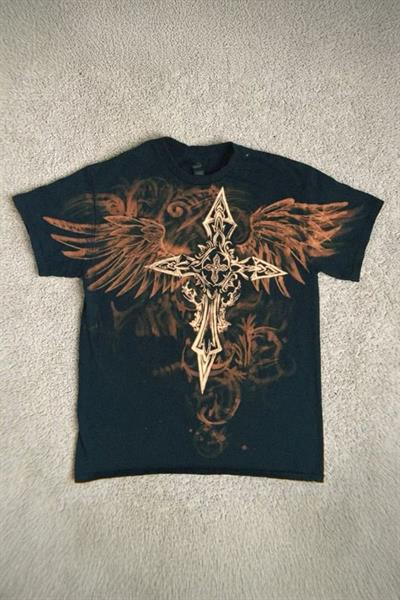 Siyah Vintage Aesthetic Winged Cross Y2K Unisex T-Shirt