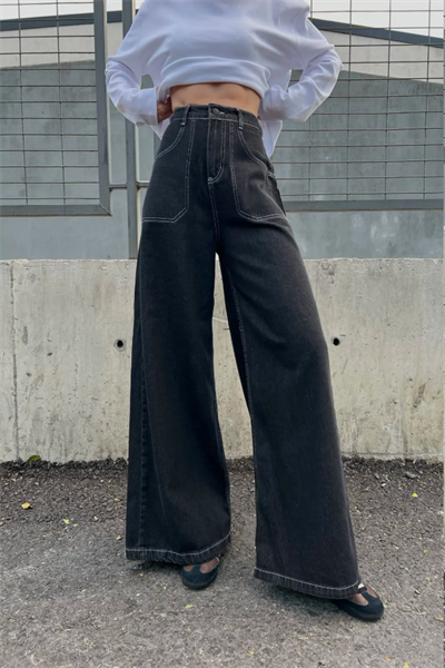 Skull Nakışlı Super Baggy Jean