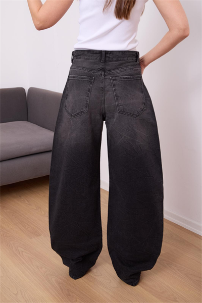 Tint Siyah Skater Paça Yüksek Bel Pantolon