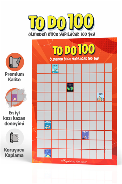 To Do 100 | Ölmeden Önce Yapılacak 100 Şey | Kazı Kazan Poster