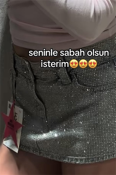 Viral Star Shine Şortlu Kot Etek