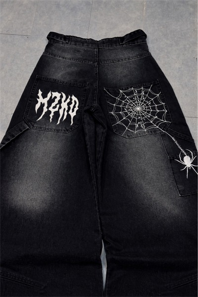 White Stinger Superbaggy Tokalı Siyah Jean