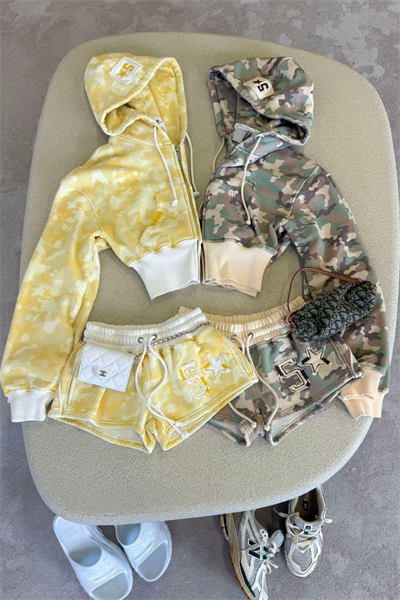 Yellow Fivestar Camo Baggy Şort Takım (3 iplik)