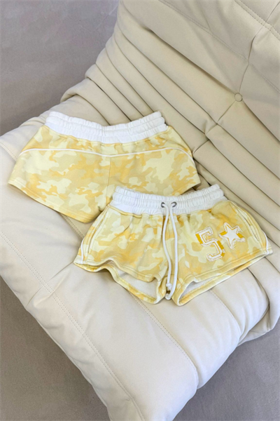 Yellow Fivestar Camo Baggy Şort Takım (3 iplik)