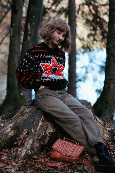 Yeşil Stranger Things Demogorgon Knitted Unisex Kazak