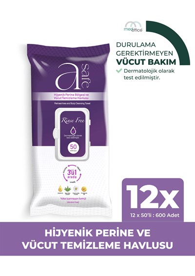 A-Safe Hijyenik Perine Ve Vücut Temizleme Havlusu x12 adet
