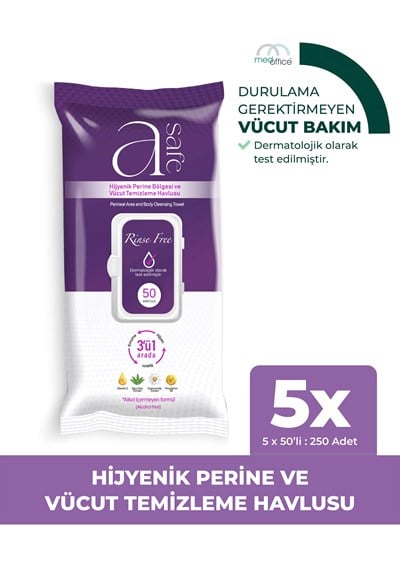 A-Safe Hijyenik Perine Ve Vücut Temizleme Havlusu x 5 adet