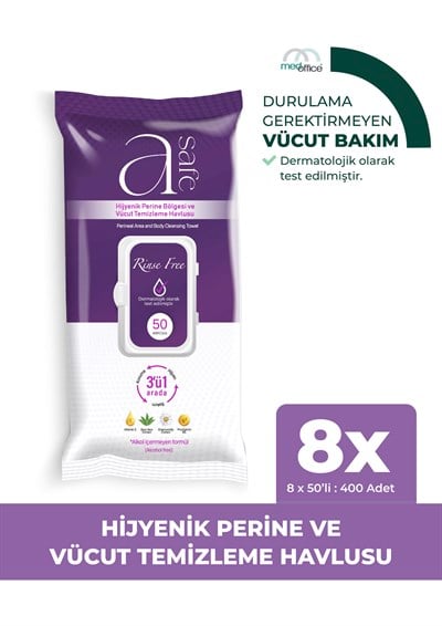 A-Safe Hijyenik Perine Ve Vücut Temizleme Havlusu x 8 adet