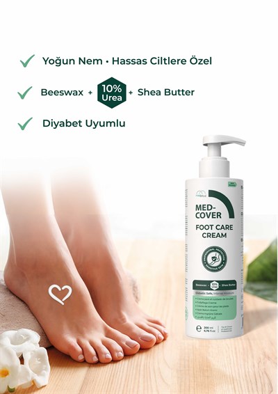 MED-COVER Ayak Bakım Kremi x 2 adet– Uyumlu & Hassas Ciltlere Özel (%10 Üre, Shea Butter, Beeswax