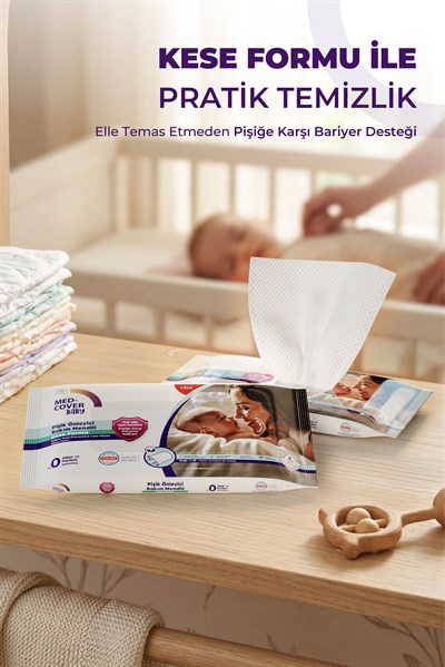 Med-Cover Baby Pişik Önleyici Bakım Mendili – Kese Formu 8li x 12 Avantaj Paketi