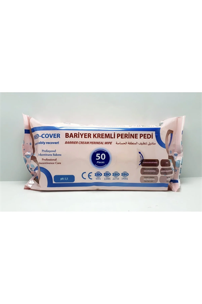 MED-COVER Bariyer Kremli Perine Bölgesi Temizleme Pedi/mendili 50li - 12 Adet