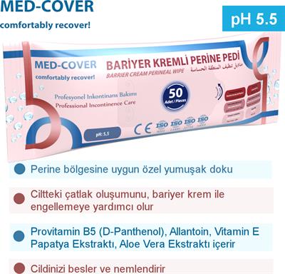 Med-Cover Bariyer Kremli Perine Pedi 50li - 3 Adet