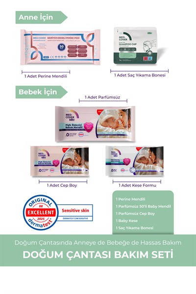 MED-COVER Doğum Çantası Bakım Seti – Anne & Bebek Hastane Çıkış Bakım Seti