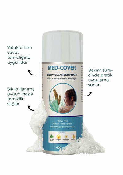 MED-COVER Vücut Temizleme Köpüğü Aerosol 400 ml x 2 adet