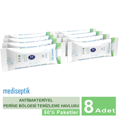 Mediseptik Antibakteriyel Perine Bölgesi Temizleme Havlusu 50 li x 8 adet