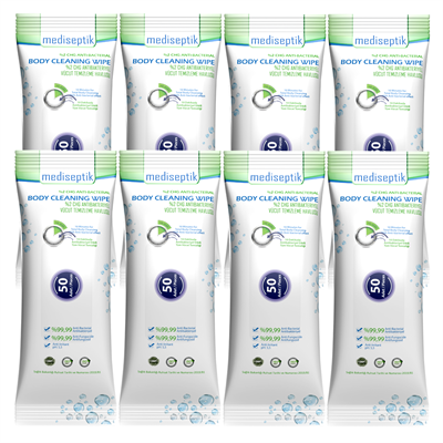 Mediseptik Antibakteriyel Vücut Temizleme Havlusu 50 li  x 8 adet