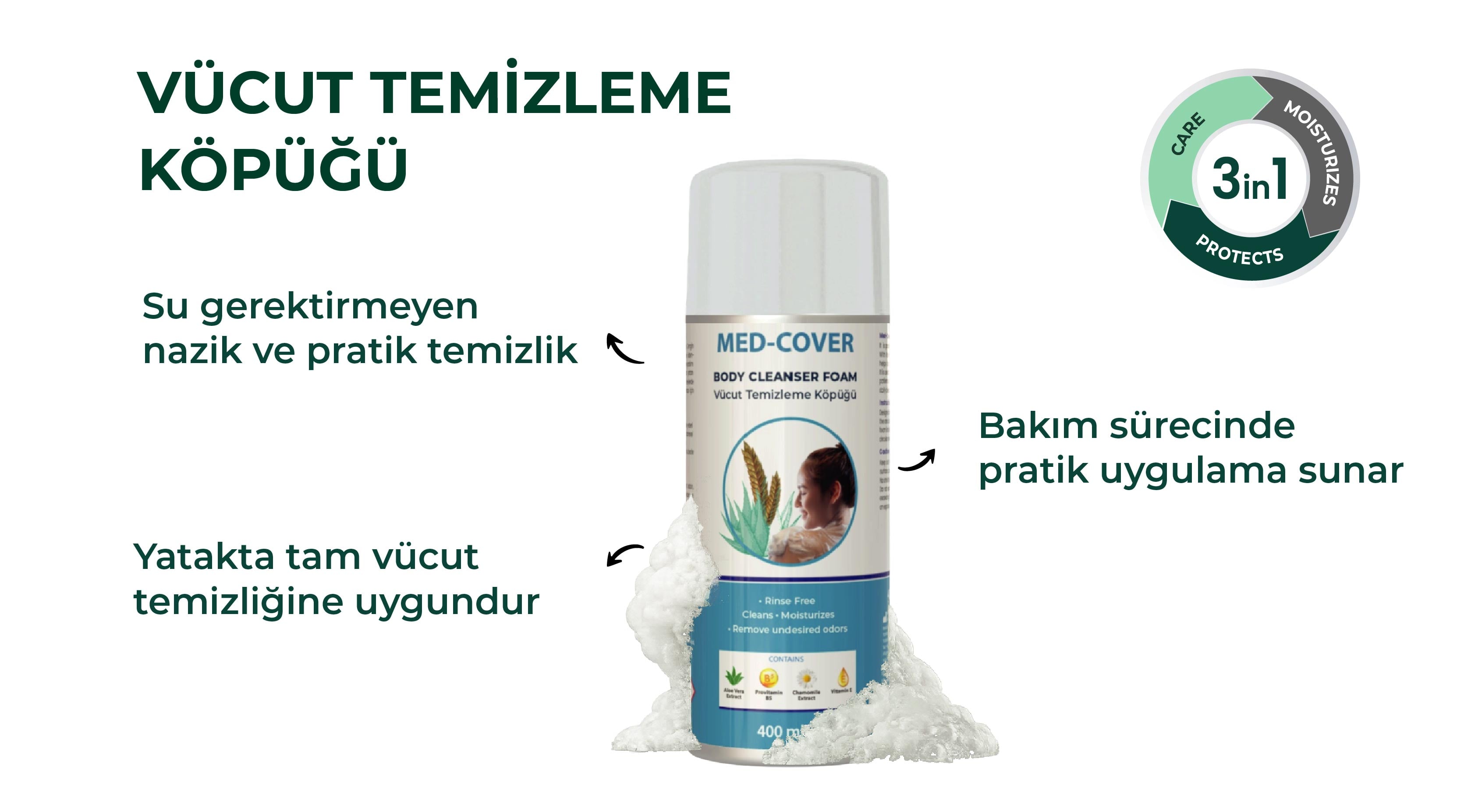 MED-COVER Vücut Temizleme Köpüğü