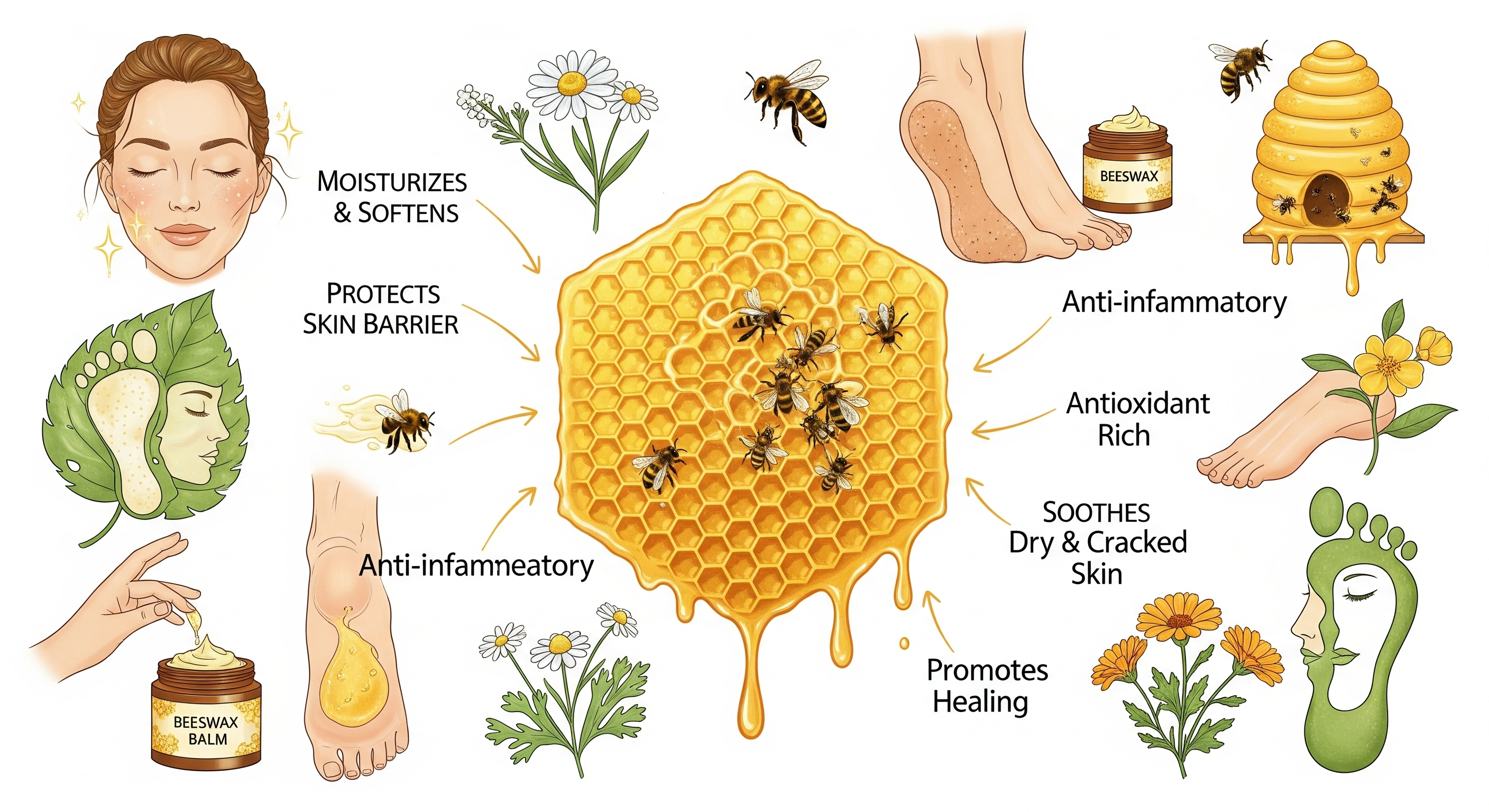 Beeswax (Balmumu) cilt ve ayak bakımı faydaları