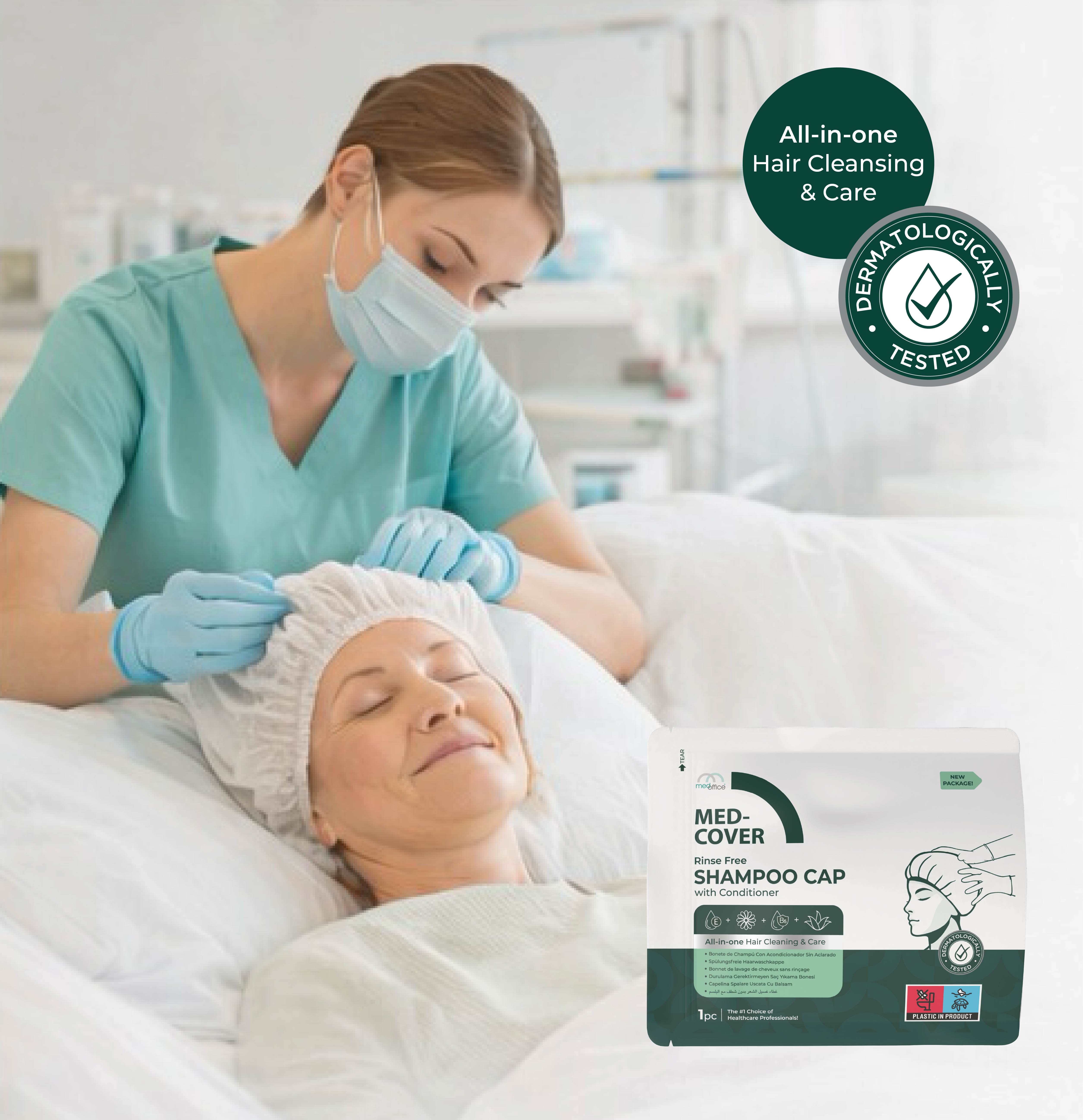 Med-Cover Durulama Gerektirmeyen Saç Yıkama Bonesi