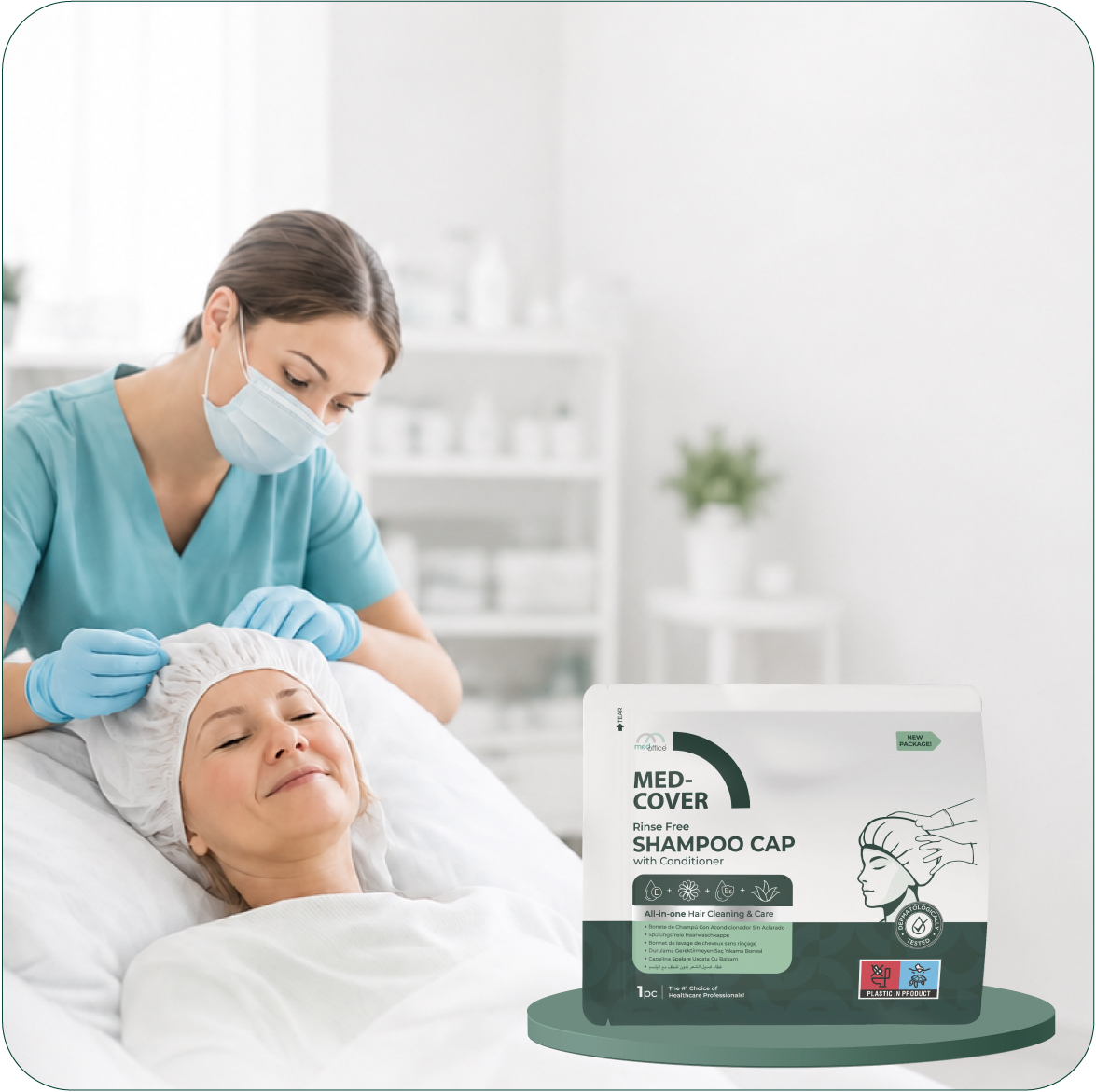 Med-Cover Durulama Gerektirmeyen Saç Yıkama Bonesi