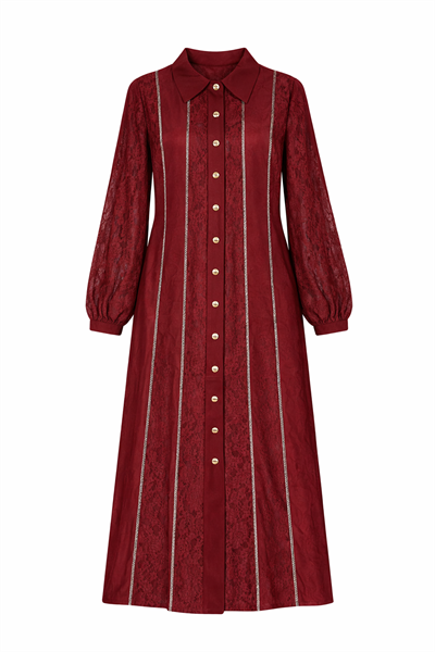 İthal Cherry Elbise I Bordo 
