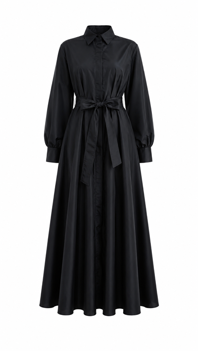 Noir Tafta Elbise | Siyah 🖤