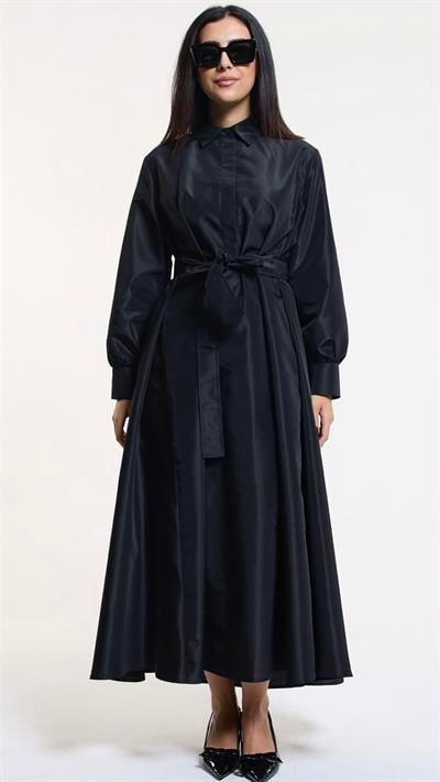 Noir Tafta Elbise | Siyah 🖤