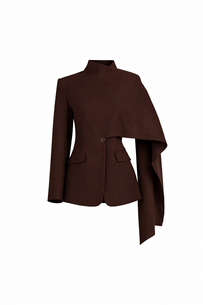Şallı Blazer Takım I Kahve 