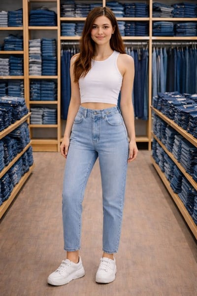 Lina Açık Mavi Yüksek Bel Jean
