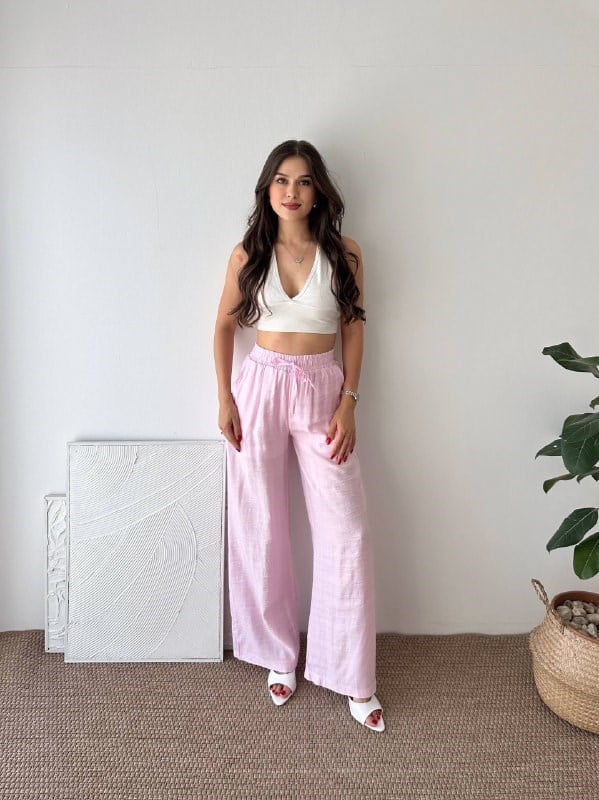 İÇİ ASTARLI PEMBE PANTALON