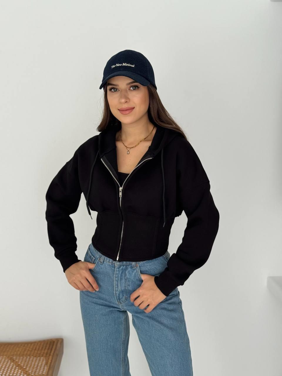 KORSE DETAY SİYAH HIRKA 