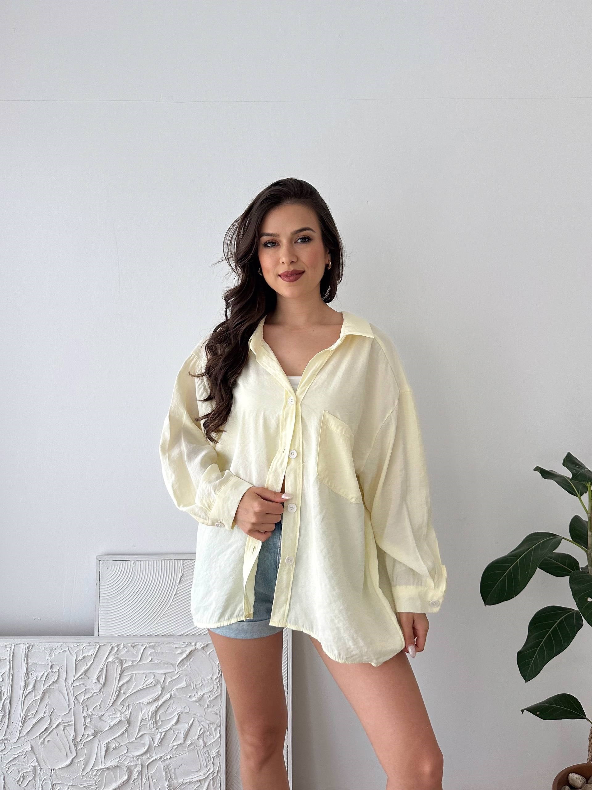 OVERSİZE SOFT SARI GÖMLEK