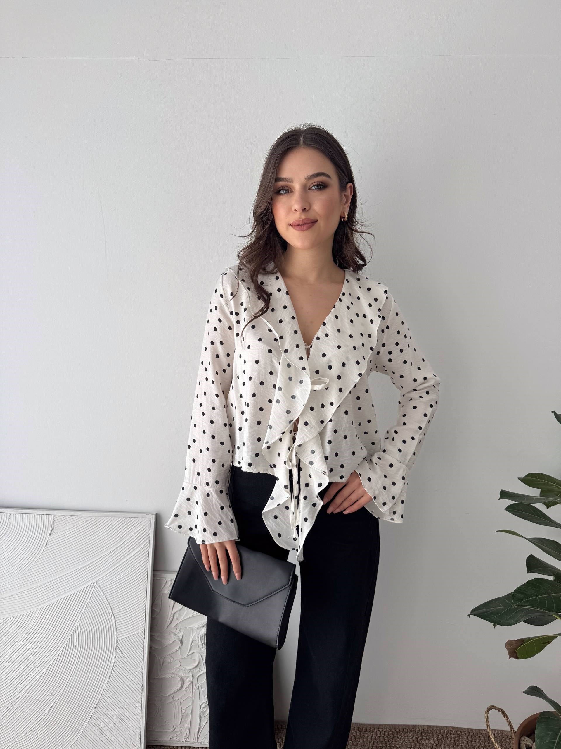 PUANTİYELİ GÖMLEK BLUZ